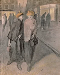 Donne che lavorano, intorno al 1900 (disegno)