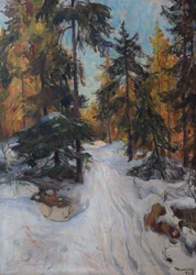 Interno della foresta, inverno