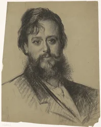 Ritratto di un uomo con barba, visto di fronte