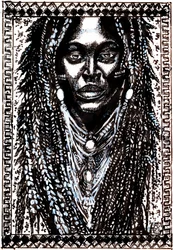 Ritratto con dreadlocks africani