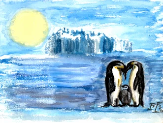 La famiglia dei pinguini imperatori