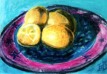 Natura morta con limoni dai colori vivaci