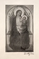 Vecchi Maestri Italiani: Madonna in trono con Bambino che tiene un uccello, 1885