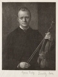 Vecchi Maestri Italiani: Ritratto di Timothy Cole Uomo con Violino, 1892