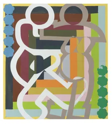 Log Cabin, 2023 (lattice su tela)