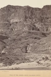 Muro nel Grand Canyon, fiume Colorado, 1871 (foto)