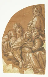 Parte di una Pietà (lato sinistro di una composizione a lunetta)