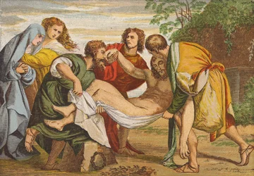 Giuseppe di Arimatea che depone il corpo di Gesù nella sua tomba