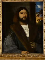 Ritratto di uomo barbuto (olio su tela)