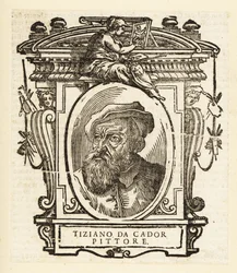 Ritratto di Tiziano, pittore italiano del Rinascimento, nato a Pieve di Cadore, circa 1488-1576