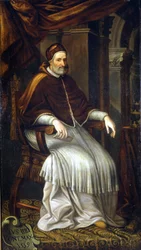 Pio IV (1499 - 1565). Dipinto di Bizzozzero. Milano, Collezione dell
