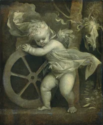 Cupido con la ruota del tempo