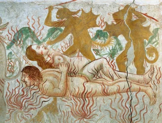 Il Giudizio Universale, Inferno, coppia dannata nelle fiamme