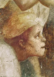 Testa del paralitico, da San Pietro che guarisce con la sua ombra, c.1427 (dettaglio)