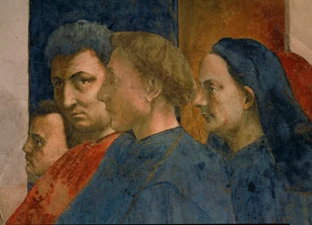 Gli spettatori della miracolosa resurrezione del figlio del prefetto Teophil sono ... (affresco)