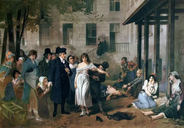 Philippe Pinel (1745-1826) che libera i pazzi dalle loro catene all