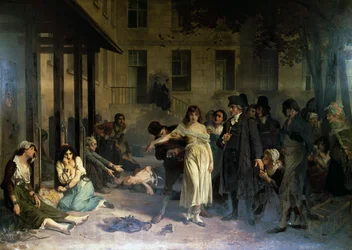 Psichiatra Philippe Pinel (1745-1826) che libera i pazzi dalle loro catene all