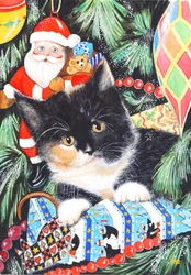 Gattino di Natale in bianco e nero