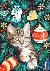 Gattino di Natale tigrato