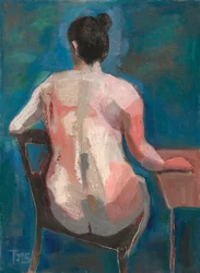 Figura nuda in blu