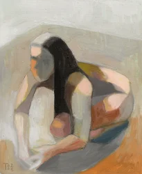 Figura astratta pensierosa