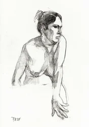 Figura femminile pensierosa