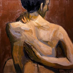 Dorso nudo pensieroso