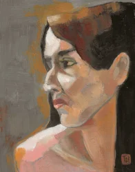 Profilo di una donna pensierosa