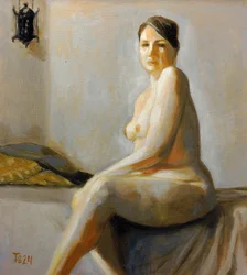 Donna nuda seduta