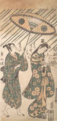 Gli Attori Nakamura Tomijiro nel Ruolo di Ono no Komachi e Sanogawa Ichimatsu, ca. 1756