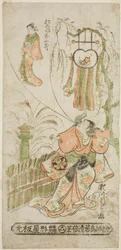 Gli attori Segawa Kikunojo I nel ruolo di Ochiyo e Matsushima Kichisaburo nel ruolo dello spirito di Ochiyo nell