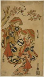 Gli Attori Ichikawa Monnosuke I e Tamazawa Rinya