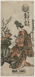 Kametani Jujiro come la Danzatrice Shirabyoshi Yuya, c. primi anni 1760