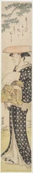 Una donna con cappello che cammina sotto un albero, 1782