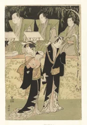 Attori Sawamura Sojuro III e Iwai Hanshiro IV come Jihei e Koharu