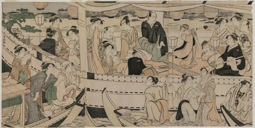 Festa in barca sul fiume Sumida