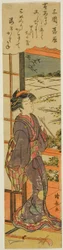 Oche in Discesa a Mimeguri (Mimeguri no rakugan), dalla serie "Otto Vedute alla Moda di Edo (Furyu Edo hakkei)"