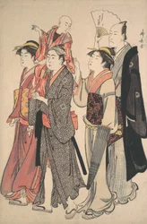 Ichikawa Danjuro V e la sua famiglia