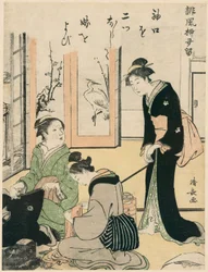 La suocera che prende in giro la sposa, dalla serie "Una raccolta di poesie umoristiche (Haifu yanagidaru)"