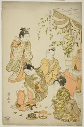 Il Festival delle bambole, dalla serie "Giochi dei bambini preziosi dei cinque festival (Kodakara gosetsu asobi)".