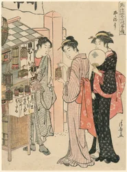 Il Sesto Mese (Kazemachizuki), dalla serie "Visite Mensili alla Moda ai Luoghi Sacri nelle Quattro Stagioni (Furyu shiki no tsuki mode)"