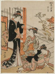 Tre donne dalla serie Una breve collezione di bellezze giapponesi, 1781