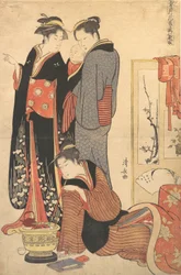 Due Donne in Piedi, Tenendo un Bambino, ca. 1785