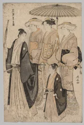 Donna di Yoshiwara e assistenti, 1752-1815