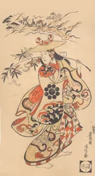 Attore Sawamura Kodenji come donna al tempo del festival Tanabata, 1698