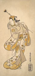 Ichikawa Monnosuke come Sarumawashi o domatore di scimmie, ca. 1720-25