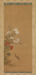 Quaglia e fiori autunnali, fine XVII secolo