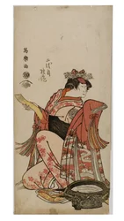 Attore kabuki Nakamura in ruolo femminile (onnagata) (xilografia su carta)