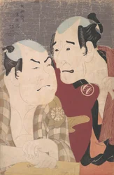 Nakajima Wadaemon e Nakamura Konozo come Bodara no Chozaemon e Kanagawaya no Gon in ..., 1794