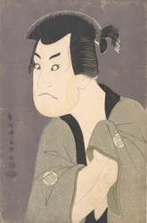 Sakata Hangoro III come Fujikawa Mizuemon nella commedia Hana Ayame Bunroku Soga